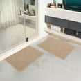thumbnail image 1 of PABUBE Bathroom Rug,Small Non Slips Bath Mat, Machine Washable Bathroom Mat, Soft Absorbent Bathmat Bath Rug, Bathroom Rug and Mat for Bathroom Floor (16"x24"+16"x24",Beige), 1 of 10
