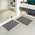 thumbnail image 1 of PABUBE Bathroom Rug,Small Non Slips Bath Mat, Machine Washable Bathroom Mat, Soft Absorbent Bathmat Bath Rug, Bathroom Rug and Mat for Bathroom Floor (16"x24"+16"x24",Dark Gray), 1 of 10