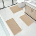 thumbnail image 1 of PABUBE Bathroom Rug, Non Slips Bath Mat, Machine Washable Bathroom Mat, Soft Absorbent Bathmat Bath Rug, Bathroom Rug and Mat for Bathroom Floor (16"x24"+17"x29"+20"x24",Beige), 1 of 10