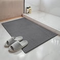 thumbnail image 1 of PABUBE Soft Dark Gray Woven Chenille Bathroom Rug, 16"x24", Non-Slip and Absorbent Bath Mat for Bathroom Floor, Machine Washable, Quick Drying, 1 of 9
