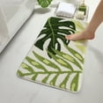 thumbnail image 1 of PABUBE Monstera Leaf Bathroom Rug, 17"x29", Cute Green Plush Bath Mat, Fluffy Soft & Absorbent, Non-Slip and Machine Washable Bath Rug for Bathroom Floor, 1 of 10