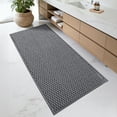 thumbnail image 1 of PABUBE Soft Dark Gray Woven Chenille Bathroom Rug, 17"x47", Non-Slip and Absorbent Bath Mat for Bathroom Floor, Machine Washable, Quick Drying, 1 of 10