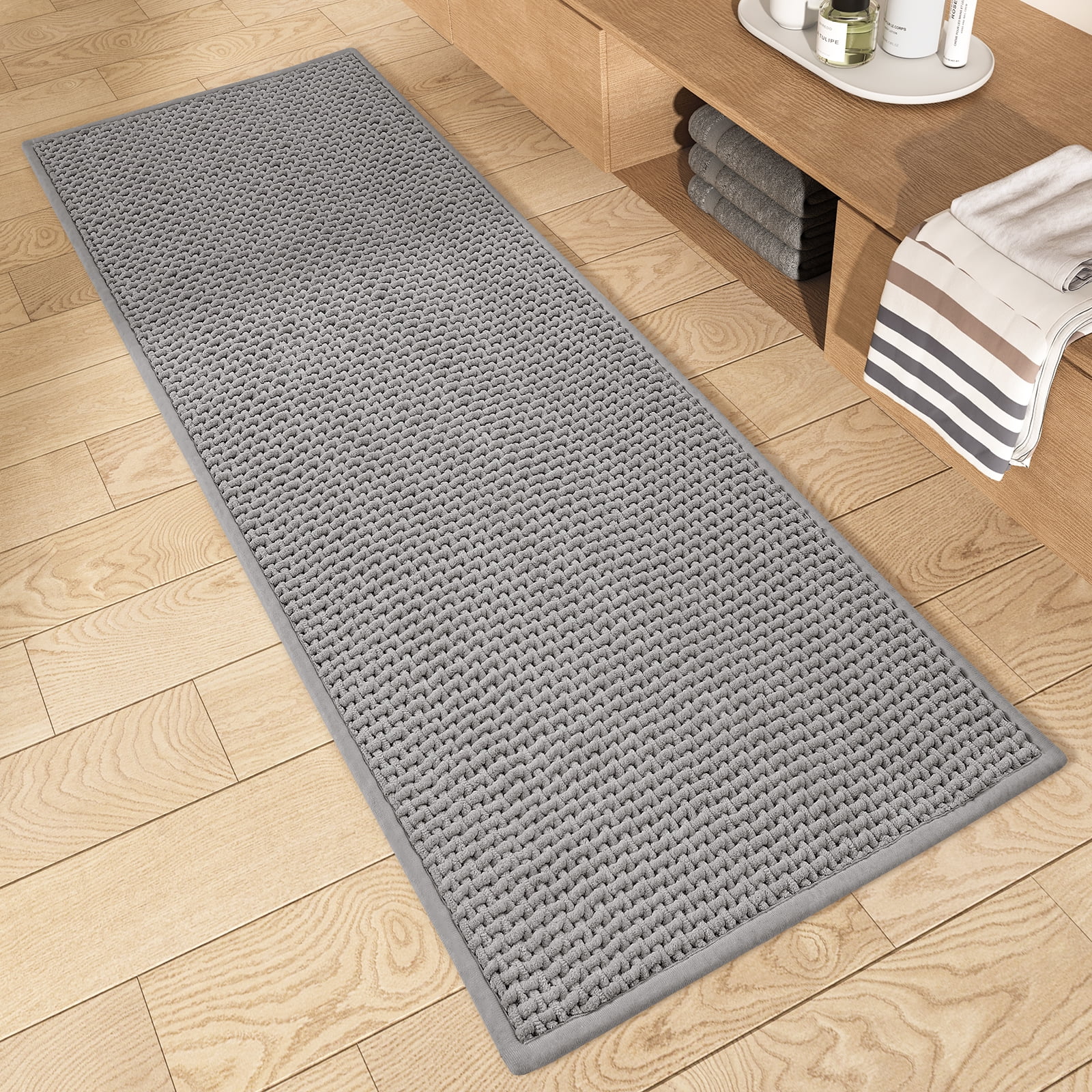 PABUBE Bathroom Rug, Non Slips Bath Mat, Machine Washable Bathroom Mat