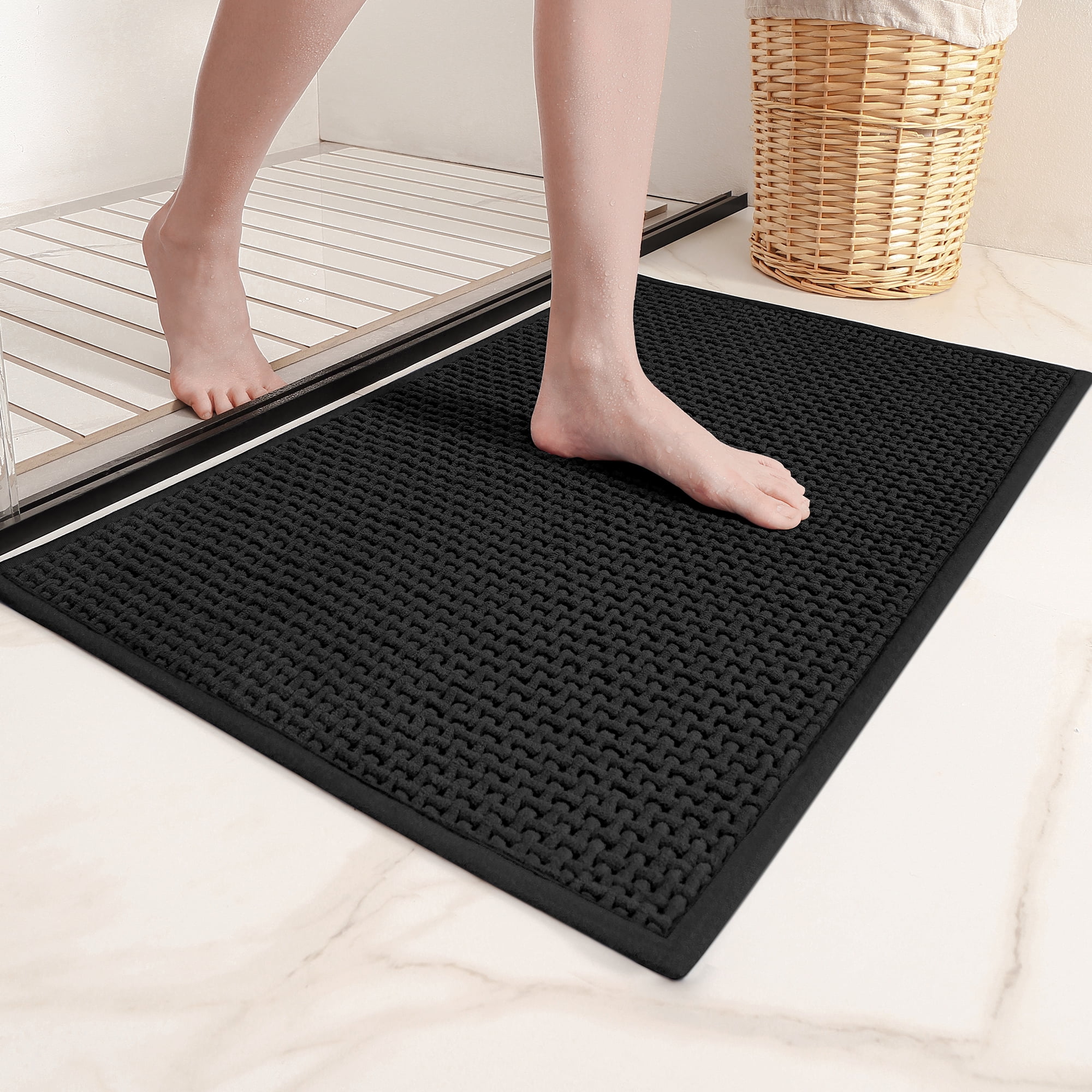 PABUBE Bathroom Rug, Non Slips Bath Mat, Machine Washable Bathroom Mat ...
