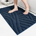 thumbnail image 1 of PABUBE Textured Blue Microfiber Bathroom Rug, 16"x24", Soft and Absorbent Bathroom Mat, Non-Slip, Machine Washable, Quick Dry Floor Carpet for Shower or Tub, 1 of 8