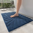 thumbnail image 1 of PABUBE Textured Blue Microfiber Bathroom Rug, 20"x30", Soft and Absorbent Bathroom Mat, Non-Slip, Machine Washable, Quick Dry Floor Carpet for Shower or Tub, 1 of 8