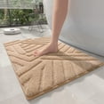 thumbnail image 1 of PABUBE Textured Khaki Microfiber Bathroom Rug, 20"x30", Soft and Absorbent Bathroom Mat, Non-Slip, Machine Washable, Quick Dry Floor Carpet for Shower or Tub, 1 of 7