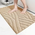 thumbnail image 1 of PABUBE Textured Khaki Microfiber Bathroom Rug, 20"x30", Soft and Absorbent Bathroom Mat, Non-Slip, Machine Washable, Quick Dry Floor Carpet for Shower or Tub, 1 of 8