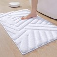 thumbnail image 1 of PABUBE Textured White Microfiber Bathroom Rug, 20"x30", Soft and Absorbent Bathroom Mat, Non-Slip, Machine Washable, Quick Dry Floor Carpet for Shower or Tub, 1 of 8