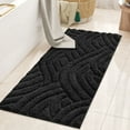 thumbnail image 1 of PABUBE Textured Black Microfiber Bathroom Rug, 20"x51", Soft and Absorbent Bathroom Mat, Non-Slip, Machine Washable, Quick Dry Floor Carpet for Shower or Tub, 1 of 5