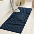 thumbnail image 1 of PABUBE Textured Blue Microfiber Bathroom Rug, 20"x51", Soft and Absorbent Bathroom Mat, Non-Slip, Machine Washable, Quick Dry Floor Carpet for Shower or Tub, 1 of 8