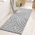 thumbnail image 1 of PABUBE Textured Gray Microfiber Bathroom Rug, 20"x51", Soft and Absorbent Bathroom Mat, Non-Slip, Machine Washable, Quick Dry Floor Carpet for Shower or Tub, 1 of 8