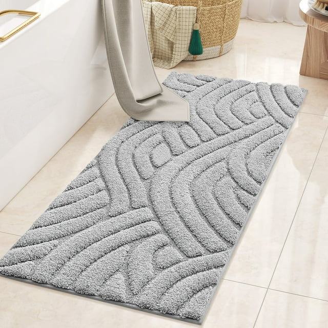 "PABUBE Non-Slip Thick Bathroom Rug, Water Absorbent Soft Shag Bath Mat ...