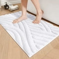 thumbnail image 1 of PABUBE Textured White Microfiber Bathroom Rug, 24"x36", Soft and Absorbent Bathroom Mat, Non-Slip, Machine Washable, Quick Dry Floor Carpet for Shower or Tub, 1 of 8