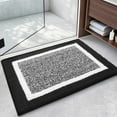 thumbnail image 1 of PABUBE Bathroom Rug, Soft Absorbent Bathroom Mat and Bath Mat, Premium Microfiber Shag Bath Rug Machine Washable (15.7"x24",Black and White), 1 of 10