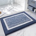 thumbnail image 1 of PABUBE Bathroom Rug, Soft Absorbent Bathroom Mat and Bath Mat, Premium Microfiber Shag Bath Rug Machine Washable (15.7"x24",Blue and White), 1 of 10