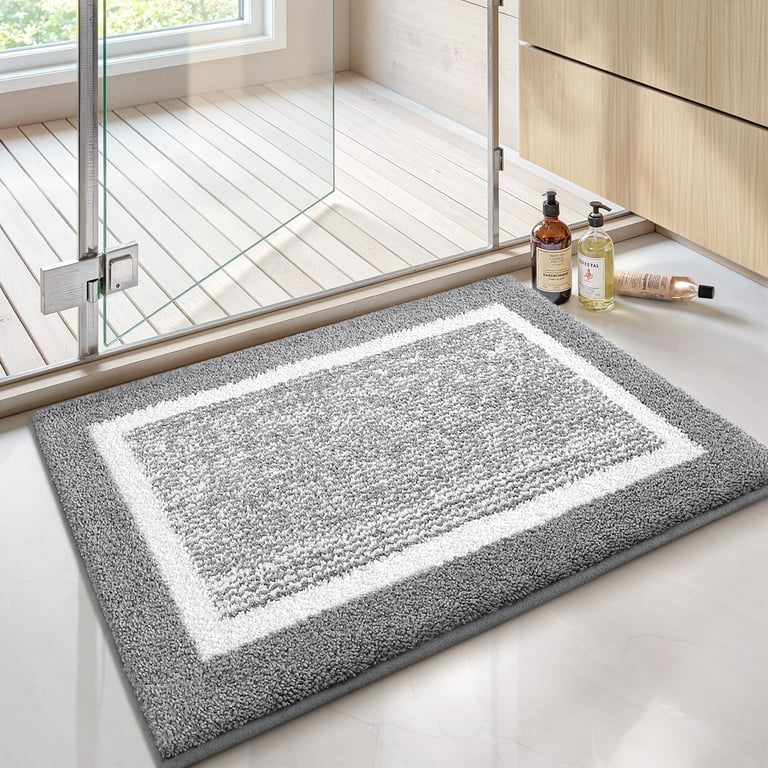Shop gray and white bath rug 2026 PABUBE Bathroom Rug Soft