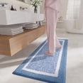 thumbnail image 1 of PABUBE Bathroom Rug, Soft Absorbent Bathroom Mat and Bath Mat, Premium Microfiber Shag Bath Rug Machine Washable (24"x43",Light Blue), 1 of 10
