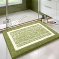 thumbnail image 1 of PABUBE Bathroom Rug, Soft Absorbent Bathroom Mat and Bath Mat, Premium Microfiber Shag Bath Rug Machine Washable (24"x43",Pine Green and White), 1 of 10