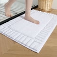 thumbnail image 1 of PABUBE Bathroom Rugs 16"x24", Absorbent Bath Mats Rugs for Bathroom Floor Non Slip Non Skid, Soft Shag Microfiber Machine Washable Shower Bath Mat for Bathroom Decor, White, 1 of 9