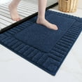 thumbnail image 1 of PABUBE Bathroom Rugs 16"x24", Absorbent Bath Mats Rugs for Bathroom Floor Non Slip Non Skid, Soft Shag Microfiber Machine Washable Shower Bath Mat for Bathroom Decor, Blue, 1 of 9