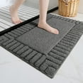 thumbnail image 1 of PABUBE Bathroom Rugs 20"x32", Absorbent Bath Mats Rugs for Bathroom Floor Non Slip Non Skid, Soft Shag Microfiber Machine Washable Shower Bath Mat for Bathroom Decor, Dark Gray, 1 of 8
