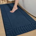 thumbnail image 1 of PABUBE Bathroom Rugs 24"x43", Absorbent Bath Mats Rugs for Bathroom Floor Non Slip Non Skid, Soft Shag Microfiber Machine Washable Shower Bath Mat for Bathroom Decor, Blue, 1 of 9