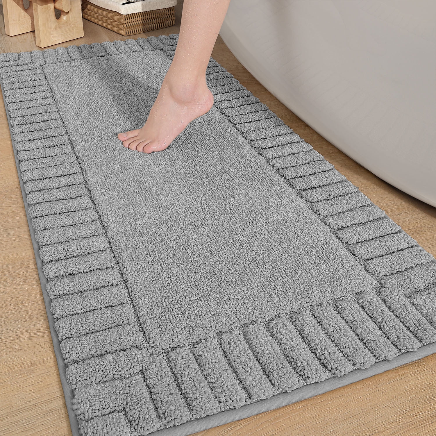 PABUBE Bathroom Rugs 24"x43", Absorbent Bath Mats Rugs for Bathroom ...