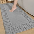 thumbnail image 1 of PABUBE Bathroom Rugs 24"x43", Absorbent Bath Mats Rugs for Bathroom Floor Non Slip Non Skid, Soft Shag Microfiber Machine Washable Shower Bath Mat for Bathroom Decor, Gray, 1 of 9