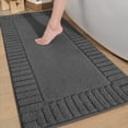 thumbnail image 1 of PABUBE Bathroom Rugs 24"x43", Absorbent Bath Mats Rugs for Bathroom Floor Non Slip Non Skid, Soft Shag Microfiber Machine Washable Shower Bath Mat for Bathroom Decor, Dark Gray, 1 of 8