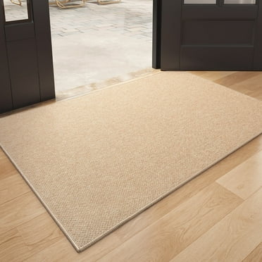 PABUBE Doormat 17"x30", Low-Profile Entry Mat Indoor Mat, Indoor Rug for Entryway, Dirt Trapper Entryway Rug, Non Slip Entry Rugs Washable Welcome Mat for Inside, Khaki
