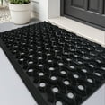 thumbnail image 1 of PABUBE Outdoor Doormat ,Durable Interlocking Welcome Mat, Dirt Trapper Rubber Mat and Non-Slip Low Pile Doormat for Entry Rug,Black, 17" x 30", 1 of 11