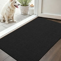 PABUBE Thin Indoor Doormat, Durable Dirt Trapper Entry Rug for Inside House, Non Slip Doormat Indoor Entrance, Low Profile Welcome Mat for Inside, Black, 17" x 30"