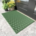 thumbnail image 1 of PABUBE Outdoor Doormat , Waterproof and Heavy Duty Doormat for Outside, Low Pile Dirt Trapper Rubber Outdoor Mat and Non-Slip Welcome Mat for Front Doors, 19" x 29", Green, 1 of 10