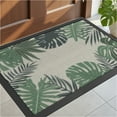 thumbnail image 1 of PABUBE Outdoor Doormat, Heavy Duty Non-Slip Summer Tropical Leaves Plant Welcome Mat, Low Pile & Dirt Trapper Front Door Mat Outside, Olive Green Patio Outdoor Mat for Front Doors, 24" x 36", 1 of 9