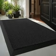 thumbnail image 1 of PABUBE High Stretch Elastic Silk Outdoor Doormat, Quick-Dry & Heavy-Duty Welcome Mat, Non-Slip Front Door Mat for Outside Entry, Low Pile Patio Doormat for Entry Rug, Black, 17" x 30", 1 of 9