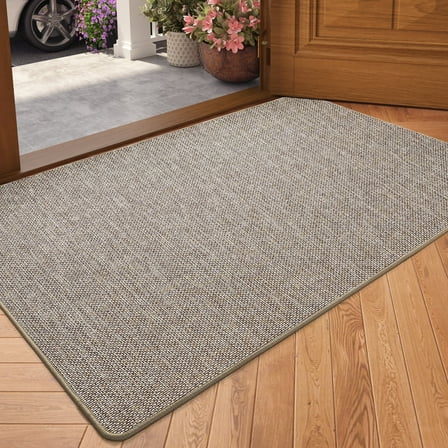 PABUBE Doormat for Inside 17"x30", Door Rug for Entryway Indoor, Dirt Trapper, Non Slip Entryway Rugs Washable Welcome Mat for Inside, Absorbent Entry Mat Low-Profile Entry Rug Indoor Doormat, Khaki