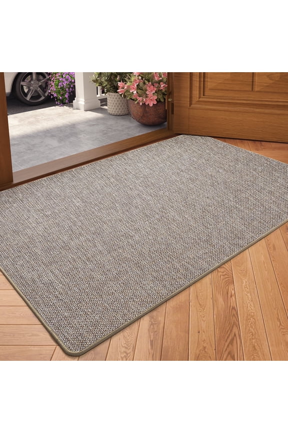 Doormat for Inside 17"x30", Door Rug for Entryway Indoor, Dirt Trapper, Non Slip Entryway Rugs Washable Welcome Mat for Inside, Absorbent Entry Mat Low-Profile Entry Rug Indoor Doormat, Khaki