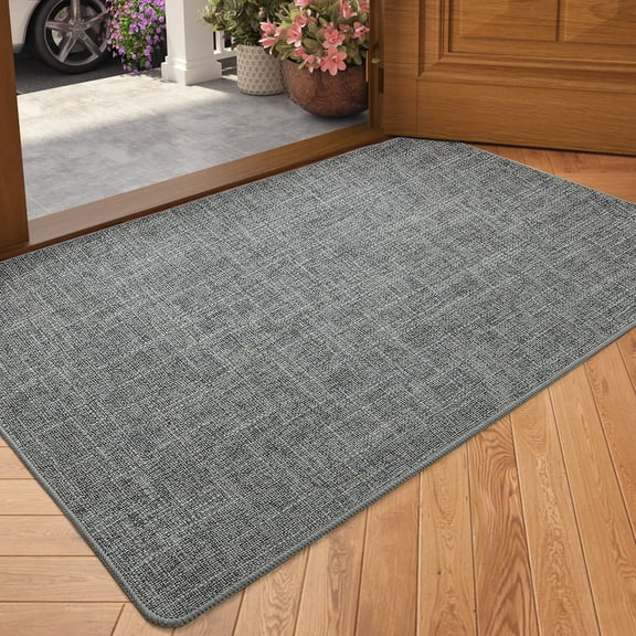 PABUBE Doormat for Inside 24"x36", Door Rug for Entryway Indoor, Dirt Trapper, Non Slip Entryway Rug Washable Welcome Mat Inside, Absorbent Entry Mat Low Profile Entry Rug Indoor Doormat, Dark Gray