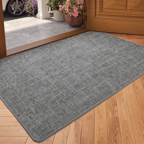PABUBE Doormat for Inside 32"x48", Door Rug for Entryway Indoor, Dirt Trapper, Non Slip Entryway Rug Washable Welcome Mat Inside, Absorbent Entry Mat Low Profile Entry Rug Indoor Doormat, Dark Gray