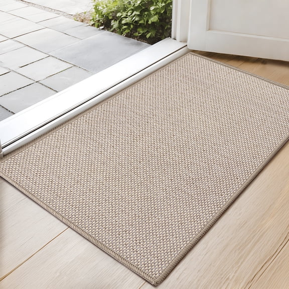 PABUBE Indoor Doormat 24" x 36", Non Slip Door Mats for Inside Washable, Front Door Entry Rug for Entryway Indoor, Dirt Trapper Absorbent Welcome Floor Mats for Home Indoor, Khaki