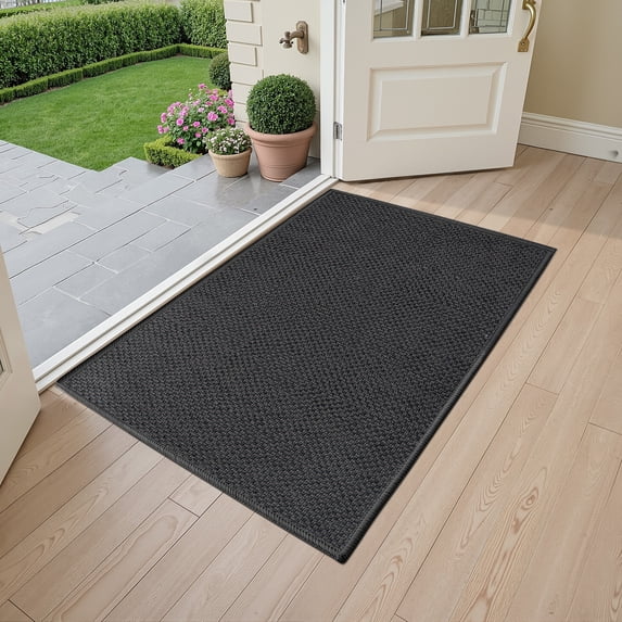 PABUBE Indoor Doormat 36" x 56", Non Slip Door Mats for Inside Washable, Front Door Entry Rug for Entryway Indoor, Dirt Trapper Absorbent Welcome Floor Mats for Home Indoor, Grey