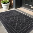 thumbnail image 1 of PABUBE Outdoor Doormat, Weatherproof Low Profile Outdoor Mat,Heavy Duty Non-Slip Welcome Mat, Dirt Trapper Washable Entry Rug for Front Doors Entryway,24"X36",Grey, 1 of 10