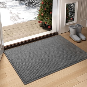 iOhouze Outdoor Rugs Black and Beige Striped Porch Rug 2x3 ft Outdoor ...