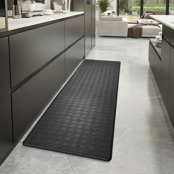 PABUBE Kitchen Mat Cushioned Anti Fatigue Kitchen Rugs Waterproof Non-Slip Comfort Standing Mat for Kitchen, Floor, Office, Sink, Black, 17" x 71"