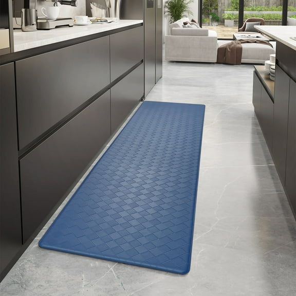 PABUBE Kitchen Mat Cushioned Anti Fatigue Kitchen Rugs Waterproof Non-Slip Comfort Standing Mat for Kitchen, Floor, Office, Sink, Blue, 17" x 47"