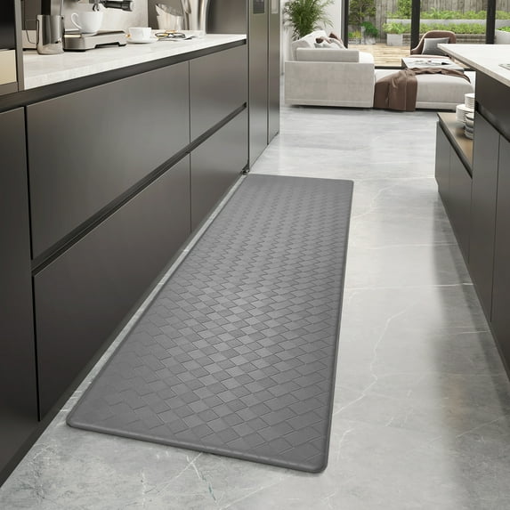 PABUBE Kitchen Mat Cushioned Anti Fatigue Kitchen Rugs Waterproof Non-Slip Comfort Standing Mat for Kitchen, Floor, Office, Sink, Grey, 17" x 47"