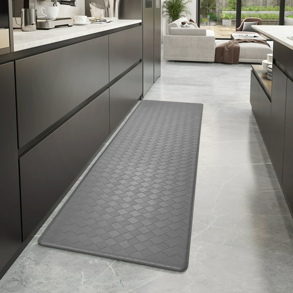 PABUBE Kitchen Mat Cushioned Anti Fatigue Kitchen Rugs Waterproof Non-Slip Comfort Standing Mat for Kitchen, Floor, Office, Sink, Grey, 17"x95"