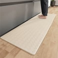 thumbnail image 1 of PABUBE Kitchen Mat Cushioned Anti Fatigue Kitchen Rugs Waterproof Non-Slip Comfort Standing Mat for Kitchen, Floor, Office, Sink, Wheat, 17" x 95", 1 of 8
