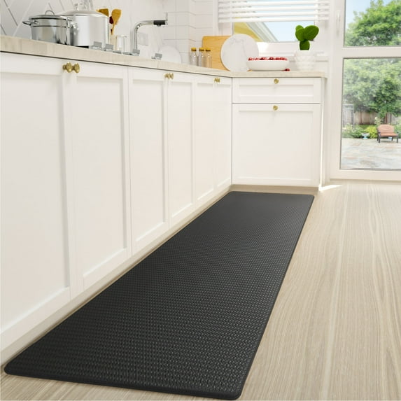 PABUBE Kitchen Rug, Anti Fatigue Mat for Kitchen, Non Skid Kitchen Floor Mat, Kitchen Rug or Mat Washable, 17"x 79", Black